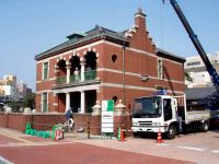 1.レンガ塀移動準備（重要文化財旧下関英国領事館）